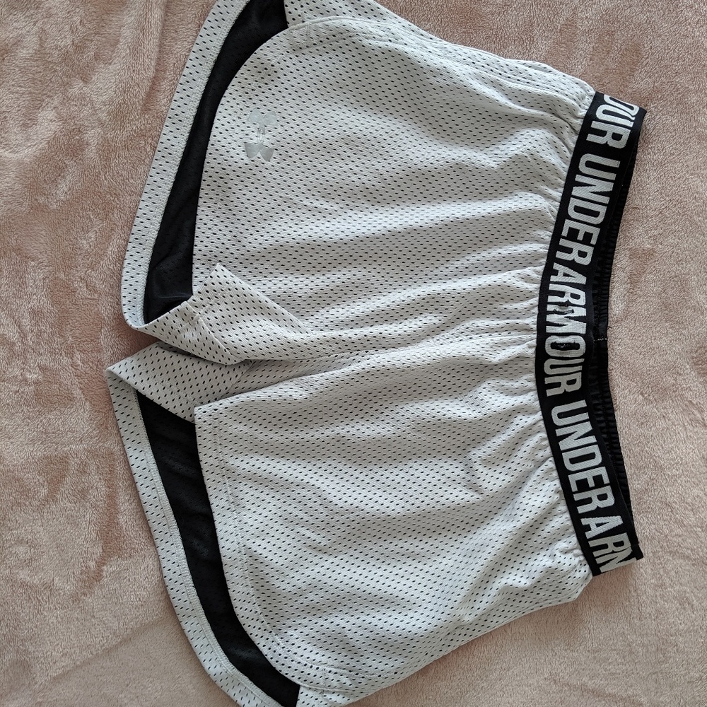 White Mesh UA Shorts